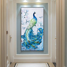 Lade das Bild in den Galerie-Viewer, Pfau Tier - voller runder Diamant - 45x85cm
