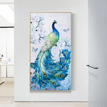 Lade das Bild in den Galerie-Viewer, Pfau Tier - voller runder Diamant - 45x85cm
