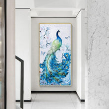 Lade das Bild in den Galerie-Viewer, Pfau Tier - voller runder Diamant - 45x85cm
