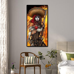 Piratenportrait - voller runder Diamant - 45x85cm