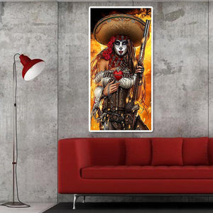 Piratenportrait - voller runder Diamant - 45x85cm