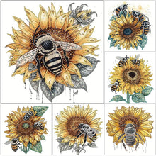 Lade das Bild in den Galerie-Viewer, Sonnenblumen-Bienen-Teil-Special Diamond Painting-30x30cm
