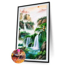 Lade das Bild in den Galerie-Viewer, Landschaft - voller runder Diamant - 45x85cm
