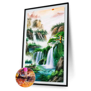 Landschaft - voller runder Diamant - 45x85cm