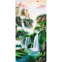 Lade das Bild in den Galerie-Viewer, Landschaft - voller runder Diamant - 45x85cm
