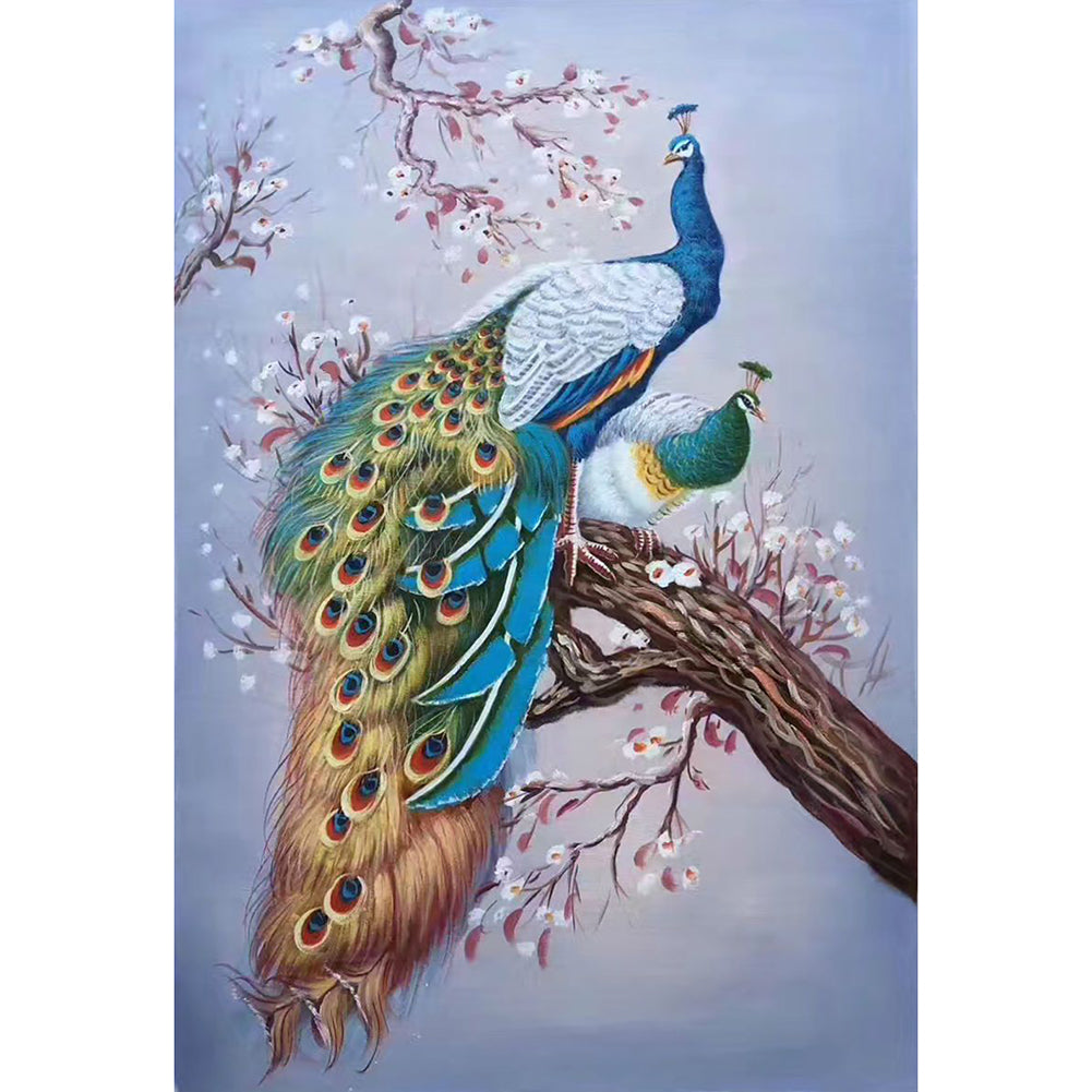 Lordly Peafowl - voller runder Diamant - 30x40cm