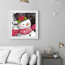 Lade das Bild in den Galerie-Viewer, Weihnachten Schneemann - voller runder Diamant - 30x30cm
