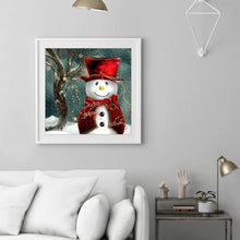 Lade das Bild in den Galerie-Viewer, Weihnachten Schneemann - voller runder Diamant - 30x30cm
