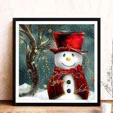 Lade das Bild in den Galerie-Viewer, Weihnachten Schneemann - voller runder Diamant - 30x30cm
