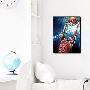 Basketballspieler - voller Runder Diamant - 30x40cm