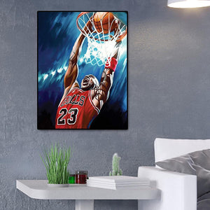 Basketballspieler - voller Runder Diamant - 30x40cm