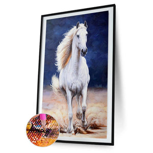 Pferd - voller runder Diamant - 45x85cm