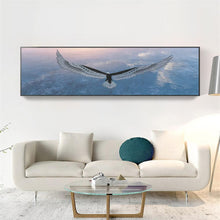 Lade das Bild in den Galerie-Viewer, Adler - voller runder Diamant - 80x30cm
