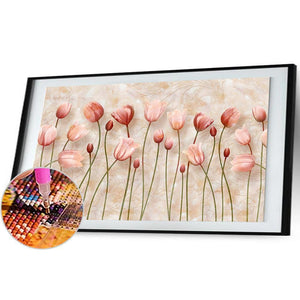 Blumen von - voller runder Diamant - 100x50cm