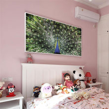 Lade das Bild in den Galerie-Viewer, Pfau - voller runder Diamant - 100x50cm
