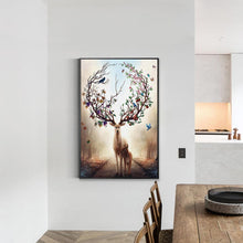 Lade das Bild in den Galerie-Viewer, Hirsch - voller runder Diamant - 45x85cm
