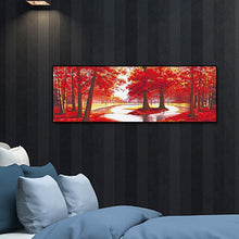 Lade das Bild in den Galerie-Viewer, Roter Baum - voller runder Diamant - 80x30cm
