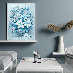 Elegante Blumen - voller quadratischer Diamant - 40x50cm