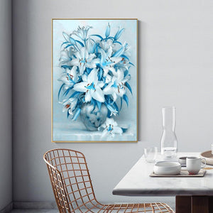 Elegante Blumen - voller quadratischer Diamant - 40x50cm