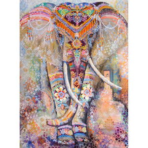 Ethnische Elefant - voller quadratischer Diamant - 40x50cm