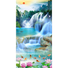 Lade das Bild in den Galerie-Viewer, Wasserfall - voller runder Diamant - 45x85cm
