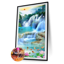 Lade das Bild in den Galerie-Viewer, Wasserfall - voller runder Diamant - 45x85cm
