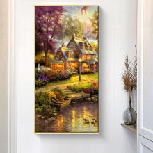 Lade das Bild in den Galerie-Viewer, Waldlandschaft - voller runder Diamant - 45x85cm
