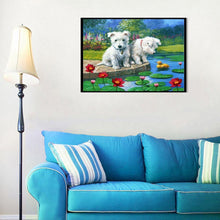 Lade das Bild in den Galerie-Viewer, Hund Tier - voller runder Diamant - 40x30cm
