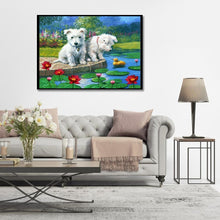 Lade das Bild in den Galerie-Viewer, Hund Tier - voller runder Diamant - 40x30cm
