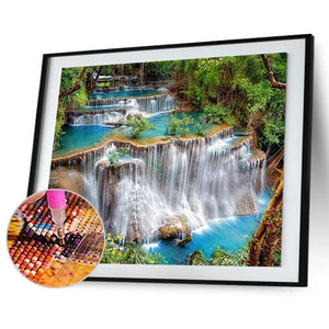 Wasserfall - voller quadratischer Diamant - 50x40cm