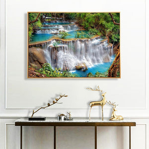 Wasserfall - voller quadratischer Diamant - 50x40cm