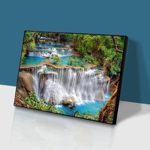 Wasserfall - voller quadratischer Diamant - 50x40cm