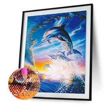 Lade das Bild in den Galerie-Viewer, Delphin - voller runder Diamant - 30x40cm
