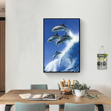 Lade das Bild in den Galerie-Viewer, Delphin - voller runder Diamant - 30x40cm
