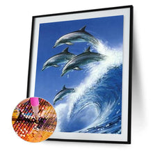 Lade das Bild in den Galerie-Viewer, Delphin - voller runder Diamant - 30x40cm
