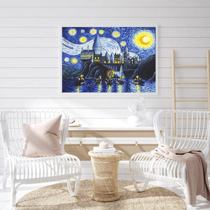 Sternenhimmel - voller quadratischer Diamant - 50x40cm
