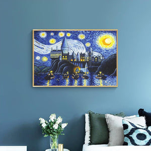 Sternenhimmel - voller quadratischer Diamant - 50x40cm