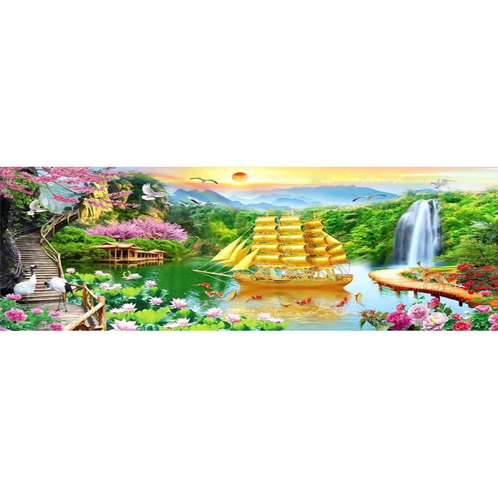 Wasserfallgarten - voller runder Diamant - 100x40cm