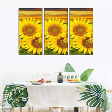 Lade das Bild in den Galerie-Viewer, Sonnenblume 3 Panel - voller runder Diamant - 45x70cm
