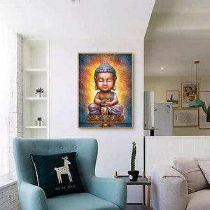 Buddha - voller runder Diamant - 30x40cm