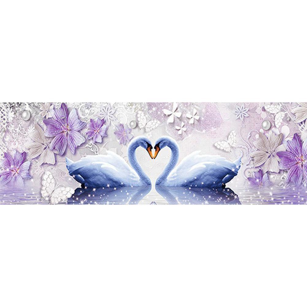 Schwan Liebe - voller runder Diamant - 80x30cm