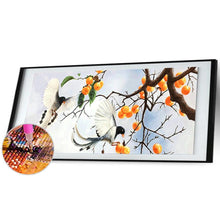 Lade das Bild in den Galerie-Viewer, Zweig Vogel - voller runder Diamant - 80x30cm
