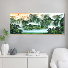 Lade das Bild in den Galerie-Viewer, Berge und Flüsse - voller runder Diamant - 100x50cm
