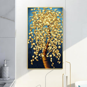 Goldener Baum - voller runder Diamant - 45x85cm