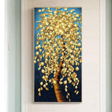 Lade das Bild in den Galerie-Viewer, Goldener Baum - voller runder Diamant - 45x85cm
