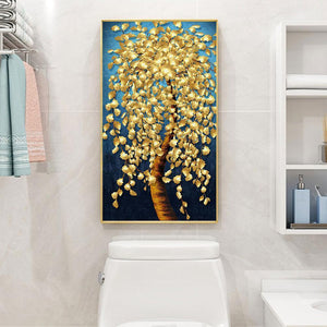 Goldener Baum - voller runder Diamant - 45x85cm