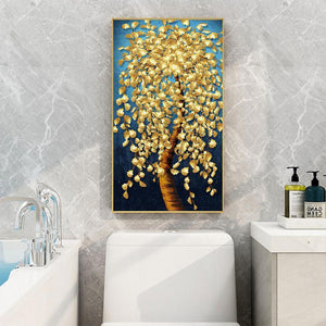 Goldener Baum - voller runder Diamant - 45x85cm