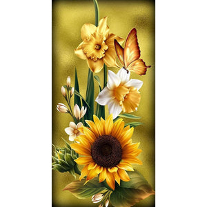 Sonnenblume - voller runder Diamant - 45x85cm