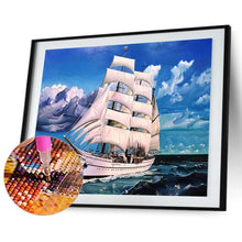 Lade das Bild in den Galerie-Viewer, Segelschiff - voller quadratischer Diamant - 50x40cm
