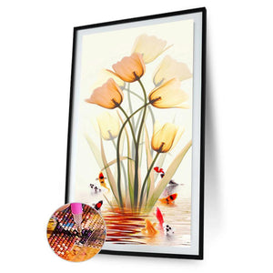 Fischblumen - voller runder Diamant - 45x85cm